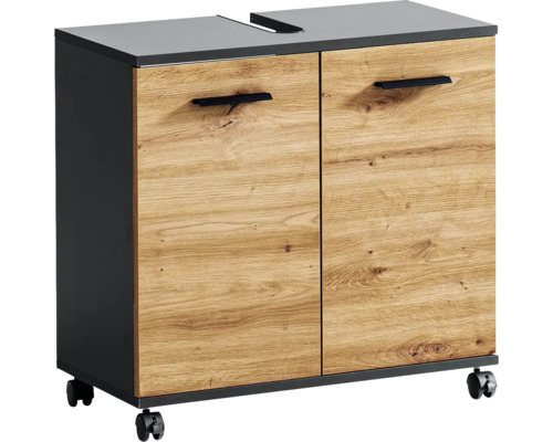 Spodná skrinka s dvomi dvierkami, úchytmi a kolieskami