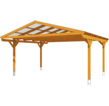 Drevený carport s priehľadnou strechou