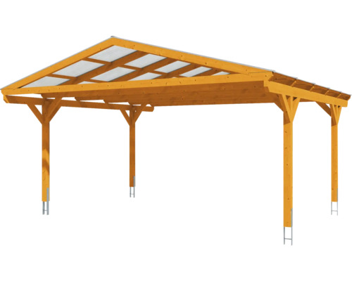 Drevený carport s priehľadnou strechou