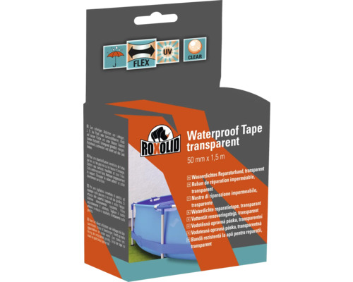 Opravná lepiaca páska Strip ROXOLID Waterproof 50 mm x 1,5 m Roxolid Waterproof Tape transparentná, 50 milimetrov krát 1,5 metra
