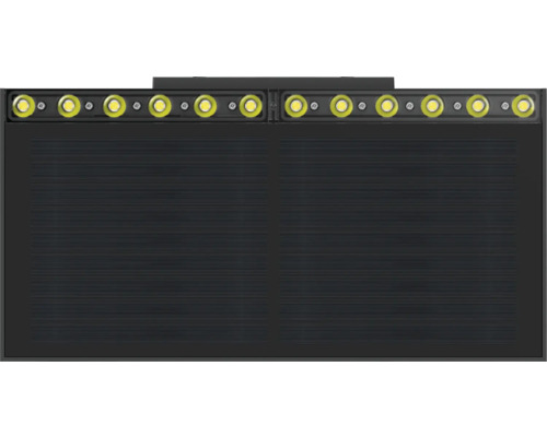 Čierny dvojitý infražiarič s LED osvetlením.