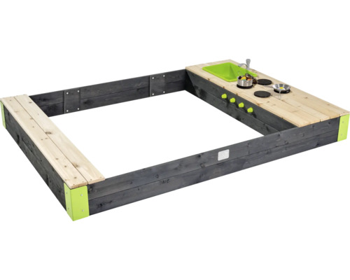 Pieskovisko s integrovanou hracou kuchynkou z dreva