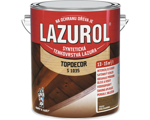Lazúra na drevo Lazurol Topdecor S1035 palisander 4,5 l Lazurol Topdecor tenkovrstvá lazúra na drevo pre interiér a exteriér