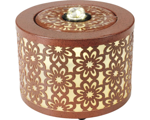 Dekoratívna izbová fontána s kvetinovým vzorom a LED osvetlením