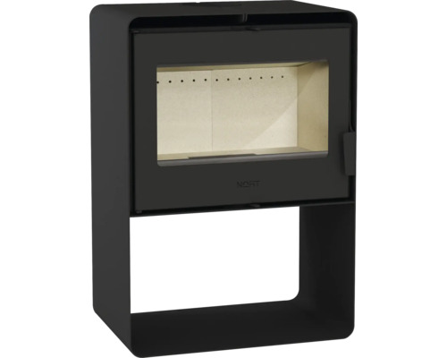 Krbové kachle Nort so skleneným predným dielom a integrovaným priestorom na drevo