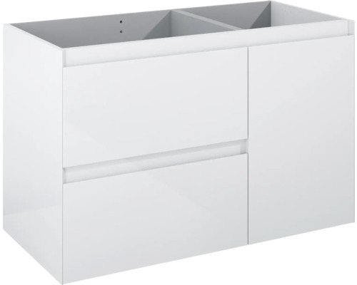 Kúpeľňová skrinka pod umývadlo Jungborn DECEM biela 1000 x 635 x 458 mm 169089 Skrinka pod umývadlo s dvomi zásuvkami a jednými dvierkami