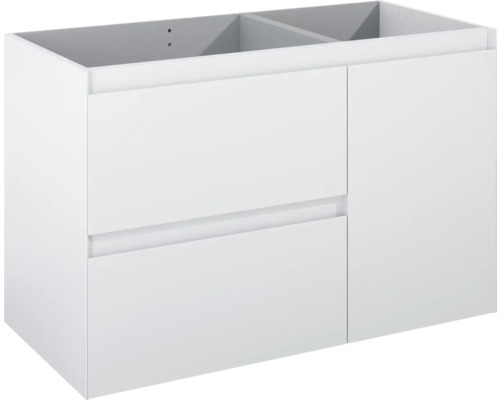 Kúpeľňová skrinka pod umývadlo Jungborn DECEM biela 1000 x 635 x 458 mm 168148 Biela skrinka pod umývadlo s dvomi zásuvkami a jednými dvierkami
