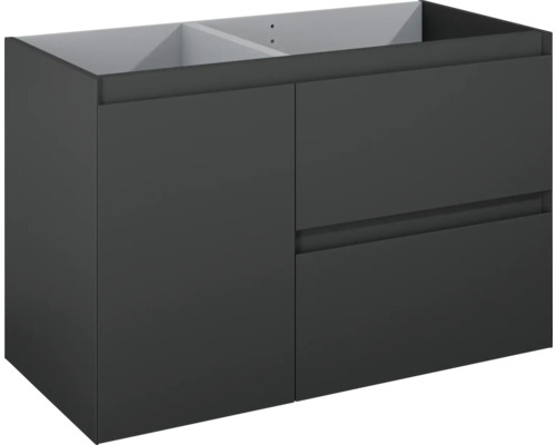 Kúpeľňová skrinka pod umývadlo Jungborn DECEM antracit 1000 x 635 x 458 mm 168154 Skrinka pod umývadlo s dvoma zásuvkami a jednými dvierkami