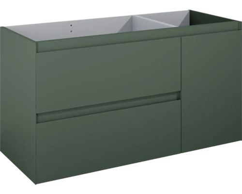 Kúpeľňová skrinka pod umývadlo Jungborn DECEM forrest zelená 1200 x 635 x 458 mm Skrinka pod umývadlo s dvomi zásuvkami a jednými dverami do kúpeľne