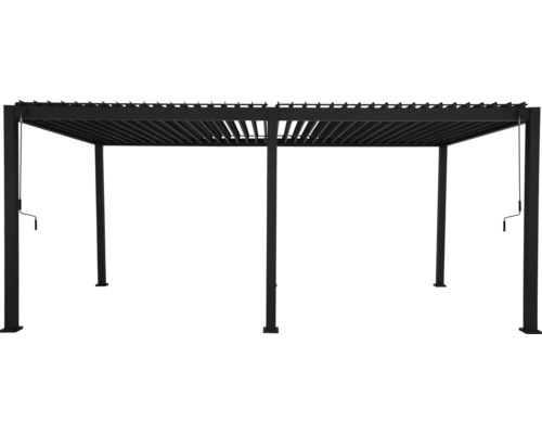 Pergola s lamelovou strechou a kľukovým mechanizmom