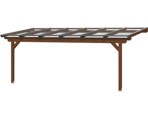 Drevený prístrešok pre auto s priehľadnou strechou