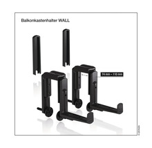 Držiak na balkónový kvetináč na montáž na stenu, nastaviteľný medzi 74 a 110 milimetrami