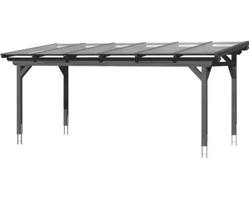 Drevený prístrešok pre auto s priehľadnou strechou