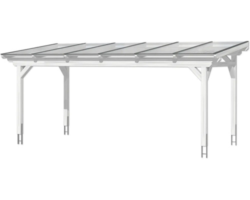 Voľne stojaca terasa so strieškou s priehľadnými strešnými prvkami a štyrmi stĺpikmi