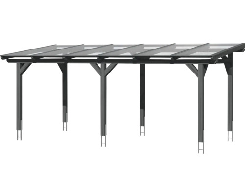 Drevený prístrešok pre auto s priehľadnou strechou