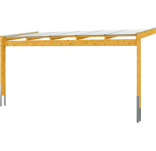 Drevený carport s priehľadnou strechou