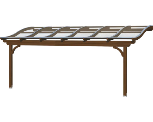 Drevená pergola s vlnitou strechou