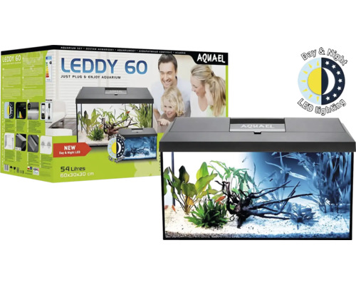 Akvárium Aquael Leddy 60 s funkciou denného a nočného osvetlenia