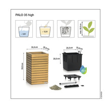 Diagram kvetináča Palo 35 high s rozmermi
