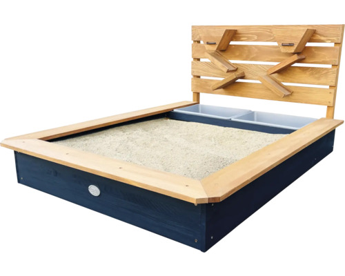 Pieskovisko z dreva s vodným kolesom