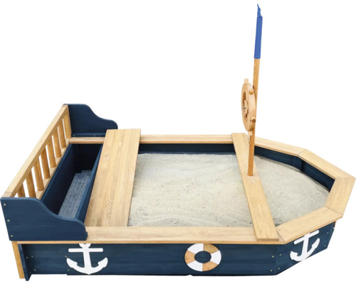 Pieskovisko v tvare lode s herným kormidlom a motívmi kotvy