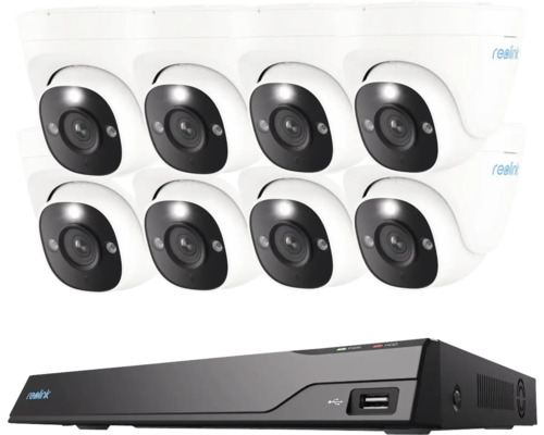 Kamerový set Reolink NVS16-8MD8 sieťový videorekordér + 8x kamera Reolink P334 Sada bezpečnostných kamier s ôsmimi kamerami a záznamovým zariadením