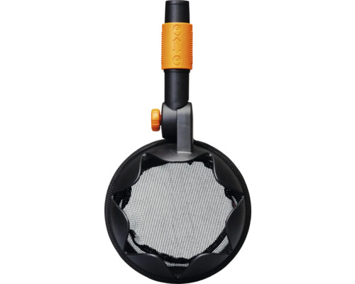 Sieťka s čiernou sieťkou a oranžovými akcentmi na čistenie jazierka