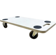 Drevený vozík na nábytok so štyrmi kolieskami a protišmykovými podložkami.