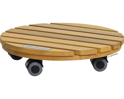 Okrúhla drevená podložka pod kvetináč s kolieskami