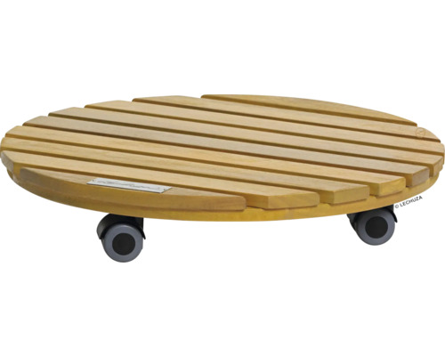 Drevený vozík na kvetináče s kolieskami