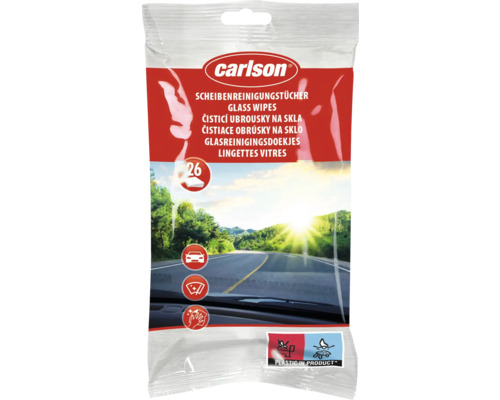 Čistiace obrúsky na sklo Carlson, 26 kusov, na čistenie autoskiel