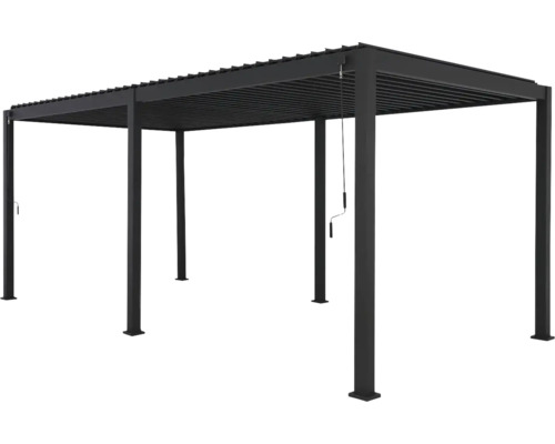 Pergola 3x6 m lamelová strecha, čierna