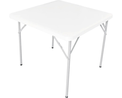 Štvorcový skladací stôl s oceľovými nohami