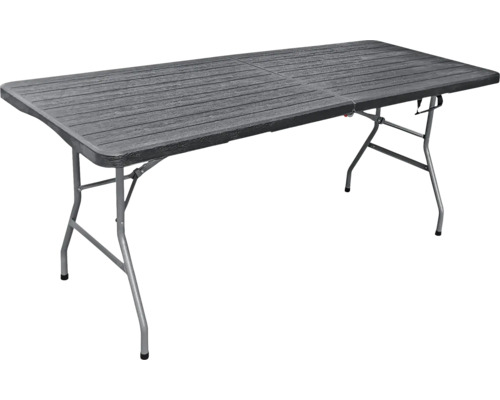 Sivý skladací stôl s kovovým rámom