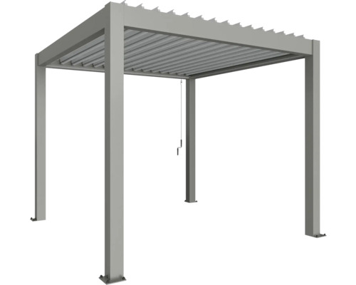 Pergola biohort 3x3 312 x 312 cm kremenná sivá/strieborná metalíza