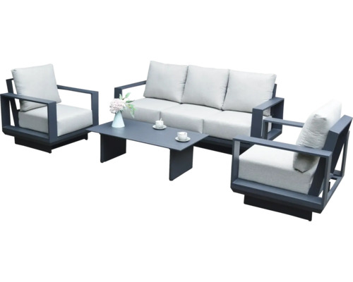 Záhradný nábytok so sedačkou, dvoma kreslami a stolom