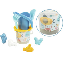 Sada hračiek do pieskoviska s vedierkom, lopatou, hrabľami a formičkami