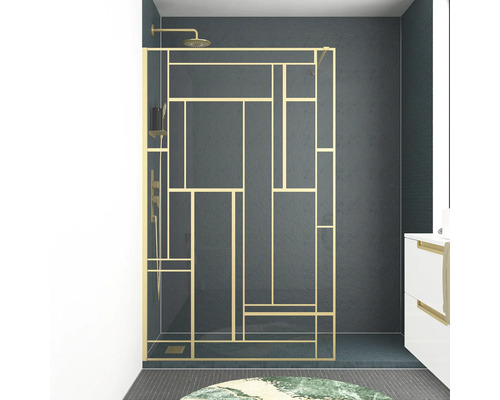 Walk In Aurlane Art Deco Gatsvy 120 cm farba rámu zlato dekor skla číre sklo