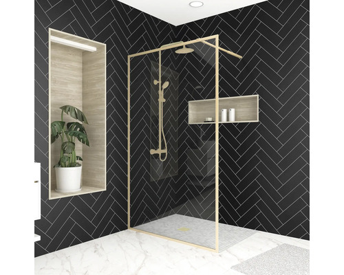 Walk In Aurlane Golden Edge 100 cm farba rámu zlato dekor skla číre sklo