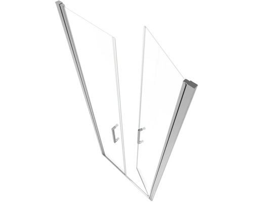 Sprchová zástena s dvomi otočnými dverami z číreho skla