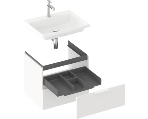 Umývadlo s umývadlovou skrinkou a výsuvom pre dizajn kúpeľne