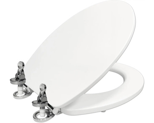 Toaletné sedadlo z plastu s chrómovaným kovaním