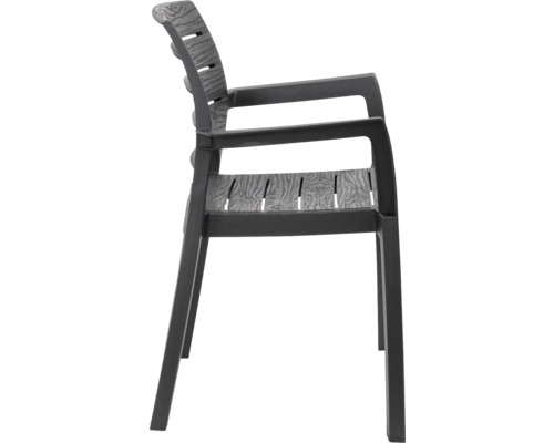 Záhradná stolička s opierkami na ruky, plastová