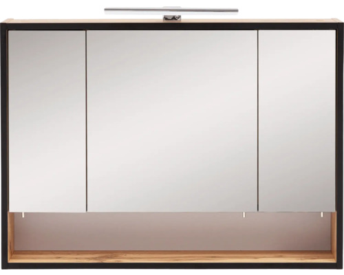 Zrkadlová skrinka s tromi dvierkami a osvetlením