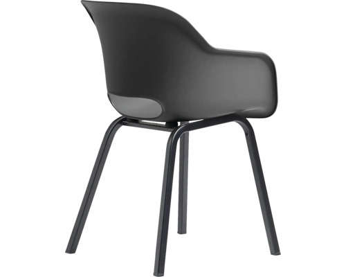 Čierne kreslo s kovovými nohami