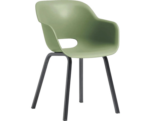 Kreslo s opierkami, sedadlom a kovovými nohami