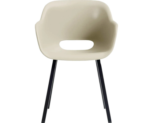 Stolička s podrúčkami a kovovými nohami