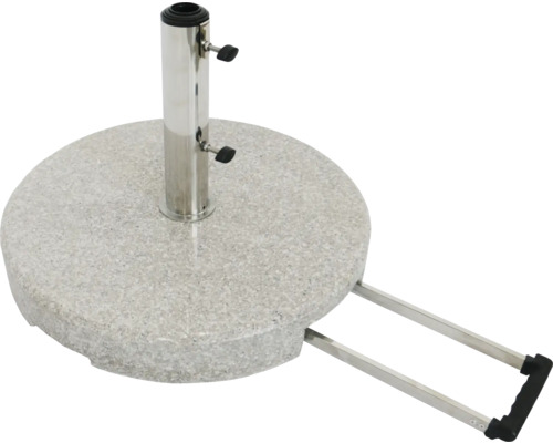 Žulový stojan na slnečník s rukoväťou a kolieskami