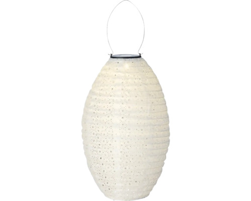 Záhradné osvetlenie solárny lampión závesný biely Ø 23 x 38 cm 1 LED, teplé biele svetlo Záhradné osvetlenie solárny lampión závesný biely Ø 23 x 38 cm 1 LED, teplé biele svetlo