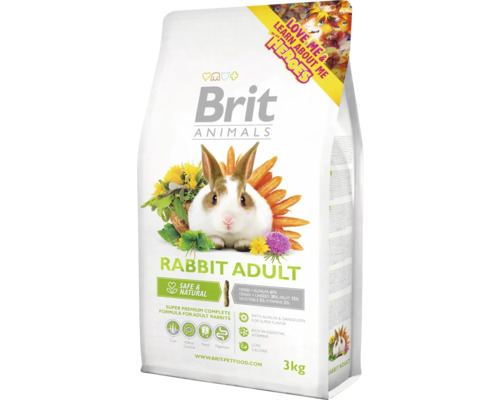 Krmivo pre králiky Brit Animals Rabbit Adult Complete 3 kg Brit Animals Rabbit Adult suché krmivo v trojkilogramovom balení